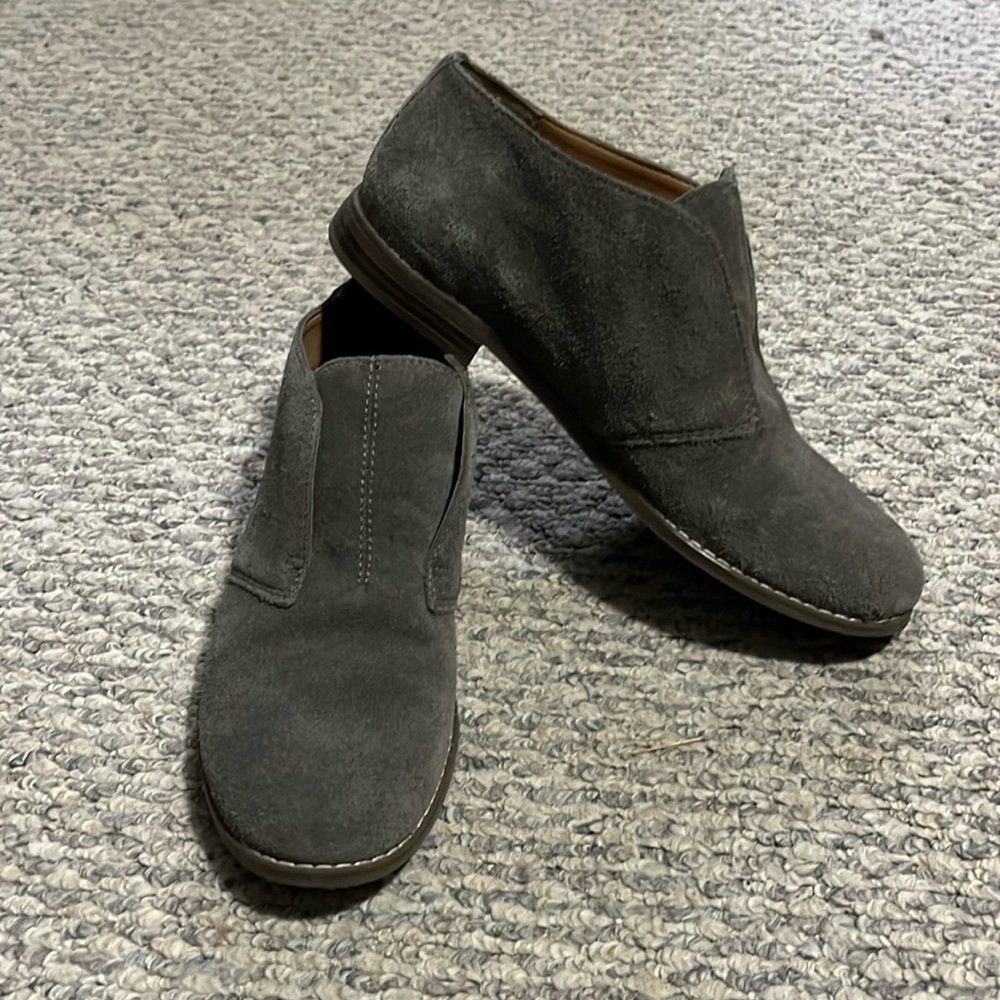 Franco Sarto dark grey suede loafer